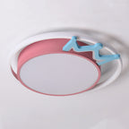 Contemporary Nordic Crown Iron Acrylic Round LED Flush Mount Ceiling Light For Living Room
