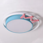 Contemporary Nordic Crown Iron Acrylic Round LED Flush Mount Ceiling Light For Living Room