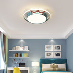 Contemporary Nordic Crown Iron Acrylic Round LED Flush Mount Ceiling Light For Living Room