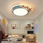 Contemporary Nordic Crown Iron Acrylic Round LED Flush Mount Ceiling Light For Living Room