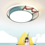 Contemporary Nordic Crown Iron Acrylic Round LED Flush Mount Ceiling Light For Living Room