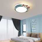 Contemporary Nordic Crown Iron Acrylic Round LED Flush Mount Ceiling Light For Living Room