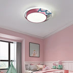 Contemporary Nordic Crown Iron Acrylic Round LED Flush Mount Ceiling Light For Living Room