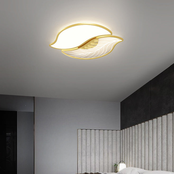 Contemporary Creative Leaves Iron Acrylic LED Flush Mount Ceiling Light For Living Room