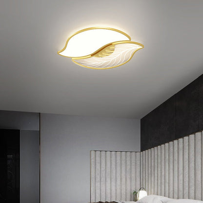 Contemporary Creative Leaves Iron Acrylic LED Flush Mount Ceiling Light For Living Room