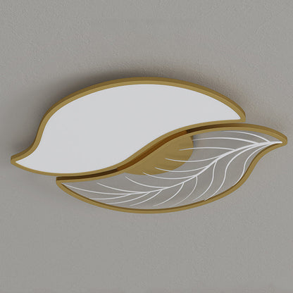 Contemporary Creative Leaves Iron Acrylic LED Flush Mount Ceiling Light For Living Room
