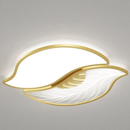 Contemporary Creative Leaves Iron Acrylic LED Flush Mount Ceiling Light For Living Room