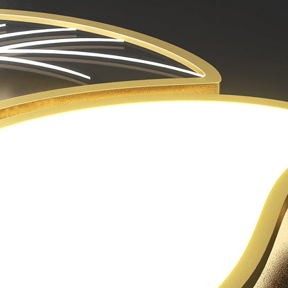 Contemporary Creative Leaves Iron Acrylic LED Flush Mount Ceiling Light For Living Room