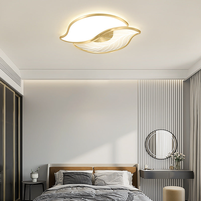 Contemporary Creative Leaves Iron Acrylic LED Flush Mount Ceiling Light For Living Room