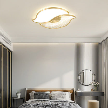 Contemporary Creative Leaves Iron Acrylic LED Flush Mount Ceiling Light For Living Room