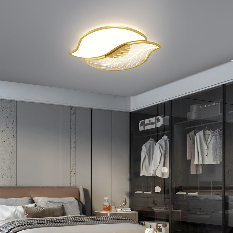 Contemporary Creative Leaves Iron Acrylic LED Flush Mount Ceiling Light For Living Room