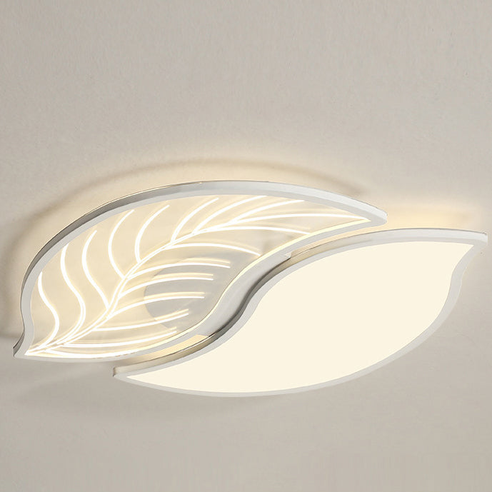 Contemporary Creative Leaves Iron Acrylic LED Flush Mount Ceiling Light For Living Room