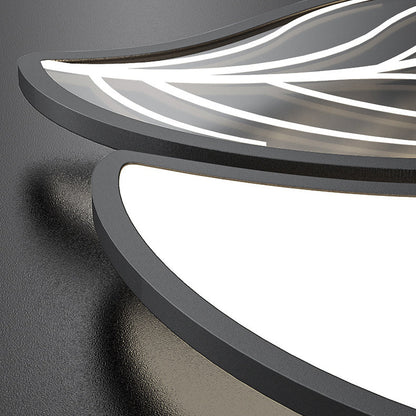 Contemporary Creative Leaves Iron Acrylic LED Flush Mount Ceiling Light For Living Room