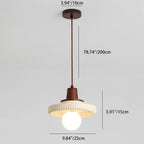 Modern Transitional Solid Wood Semicircle Carving Resin Shade 1-Light Pendant Light For Living Room