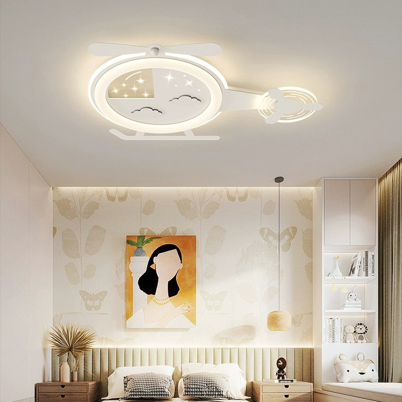 Lumendat Contemporary Creative Cartoon Helicopter Iron Acrylic LED Flush Mount Ceiling Light Kid's Lighting For Living Room Lumendat