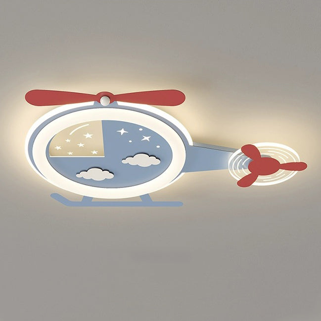 Lumendat Contemporary Creative Cartoon Helicopter Iron Acrylic LED Flush Mount Ceiling Light Kid's Lighting For Living Room Lumendat