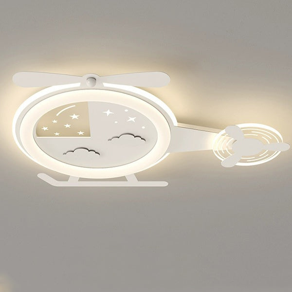 Lumendat Contemporary Creative Cartoon Helicopter Iron Acrylic LED Flush Mount Ceiling Light Kid's Lighting For Living Room Lumendat