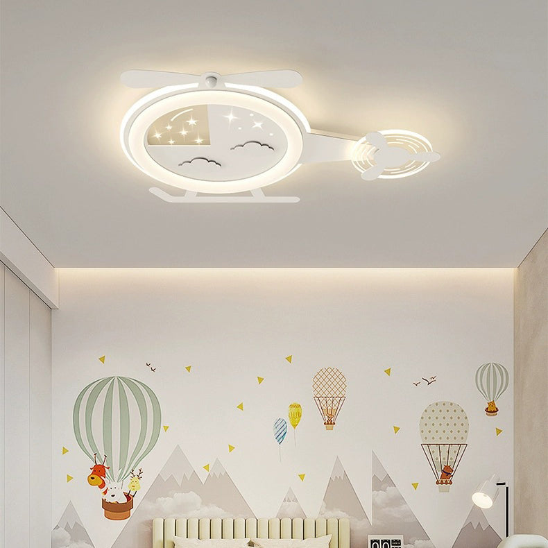 Lumendat Contemporary Creative Cartoon Helicopter Iron Acrylic LED Flush Mount Ceiling Light Kid's Lighting For Living Room Lumendat