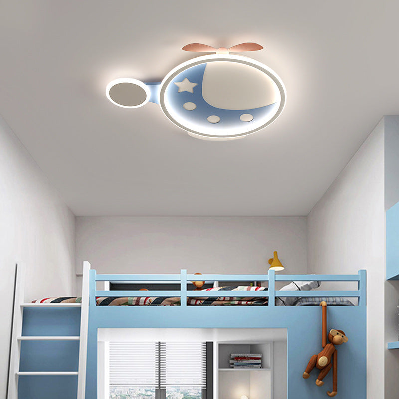 Lumendat Contemporary Creative Cartoon Helicopter Iron Acrylic LED Flush Mount Ceiling Light Kid's Lighting For Living Room Lumendat