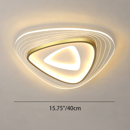Contemporary Luxury Mango Triangle Acrylic LED Flush Mount Ceiling Light For Living Room