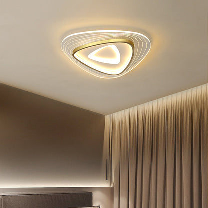 Contemporary Luxury Mango Triangle Acrylic LED Flush Mount Ceiling Light For Living Room