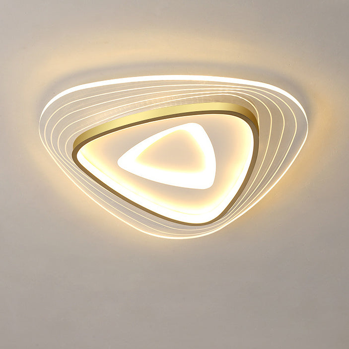 Contemporary Luxury Mango Triangle Acrylic LED Flush Mount Ceiling Light For Living Room