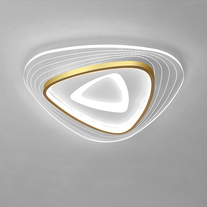 Contemporary Luxury Mango Triangle Acrylic LED Flush Mount Ceiling Light For Living Room