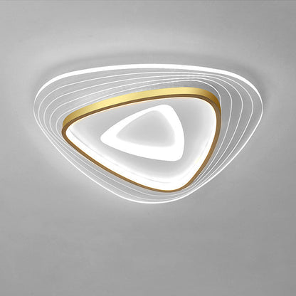 Contemporary Luxury Mango Triangle Acrylic LED Flush Mount Ceiling Light For Living Room