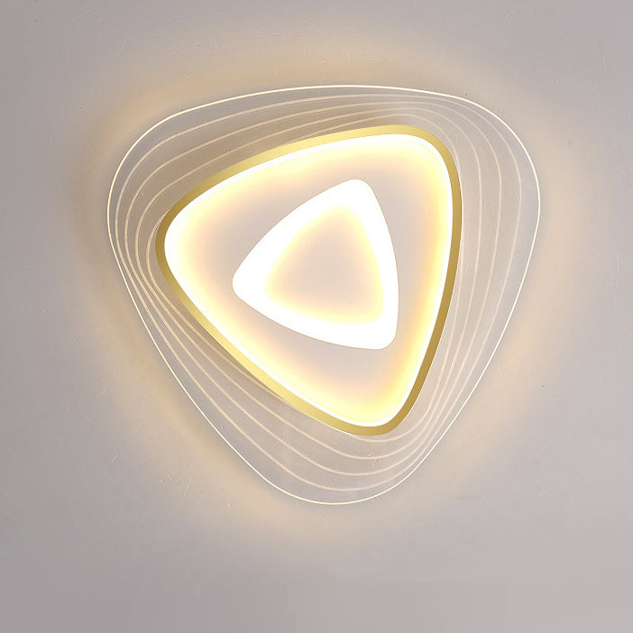 Contemporary Luxury Mango Triangle Acrylic LED Flush Mount Ceiling Light For Living Room