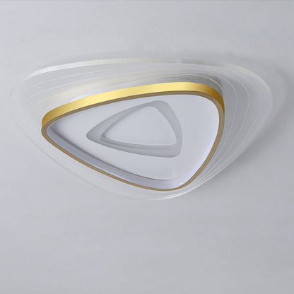 Contemporary Luxury Mango Triangle Acrylic LED Flush Mount Ceiling Light For Living Room