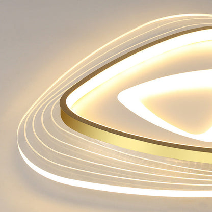 Contemporary Luxury Mango Triangle Acrylic LED Flush Mount Ceiling Light For Living Room