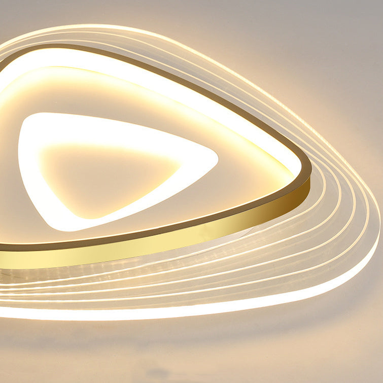 Contemporary Luxury Mango Triangle Acrylic LED Flush Mount Ceiling Light For Living Room