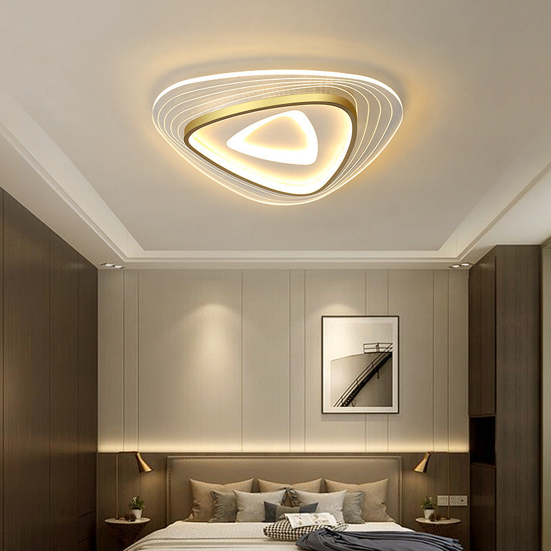 Contemporary Luxury Mango Triangle Acrylic LED Flush Mount Ceiling Light For Living Room
