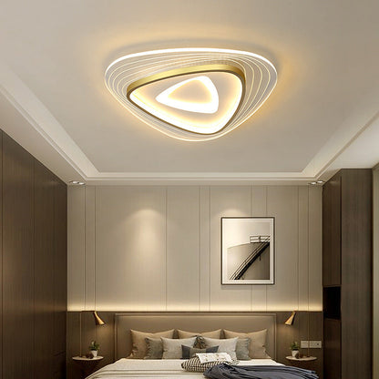 Contemporary Luxury Mango Triangle Acrylic LED Flush Mount Ceiling Light For Living Room