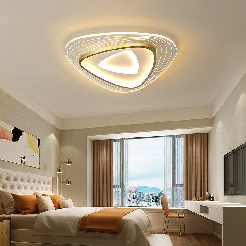 Contemporary Luxury Mango Triangle Acrylic LED Flush Mount Ceiling Light For Living Room