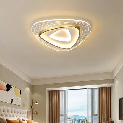 Contemporary Luxury Mango Triangle Acrylic LED Flush Mount Ceiling Light For Living Room