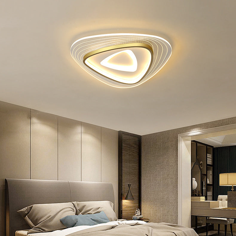 Contemporary Luxury Mango Triangle Acrylic LED Flush Mount Ceiling Light For Living Room