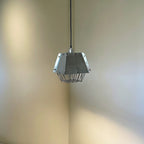 Contemporary Industrial Stainless Steel Geometric Column 1-Light Pendant Light For Living Room