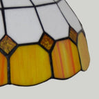 Traditional Tiffany Stained Glass Dome Shade 1-light Semi-flush Mount Ceiling Light for Living Room