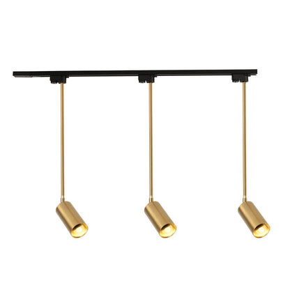Modern Minimalist Iron Cylinder Shade Long Rod LED Pendant Light Spotlight For Living Room