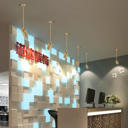Modern Minimalist Iron Cylinder Shade Long Rod LED Pendant Light Spotlight For Living Room
