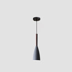 Contemporary Scandinavian Macaron Iron Geometric Cone 1-Light Pendant Light For Living Room