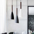 Contemporary Scandinavian Macaron Iron Geometric Cone 1-Light Pendant Light For Living Room
