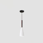 Contemporary Scandinavian Macaron Iron Geometric Cone 1-Light Pendant Light For Living Room