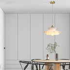 Traditional French Brass Floral Glass Shade 1-light Pendant Light for Living Room