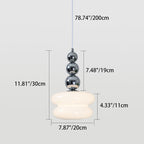 Contemporary Nordic Iron Glass Round Shade 1-Light Pendant Light For Living Room