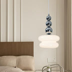 Contemporary Nordic Iron Glass Round Shade 1-Light Pendant Light For Living Room