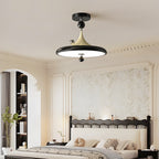 Modern Mid-century Iron Faux Woodgrain Acrylic LED Semi-flush Mount Ceiling Light for Bedroom