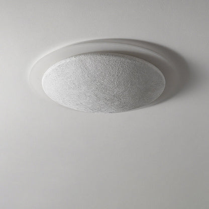 Modern Minimalist Resin Acrylic Moon Shade LED Flush Mount Ceiling Light For Bedroom