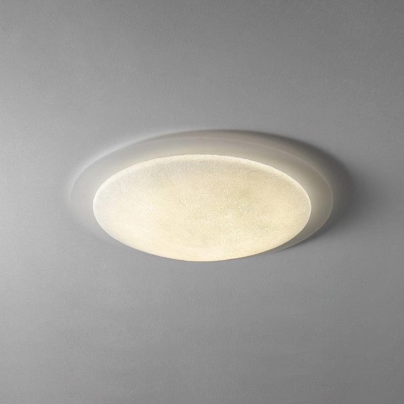 Modern Minimalist Resin Acrylic Moon Shade LED Flush Mount Ceiling Light For Bedroom